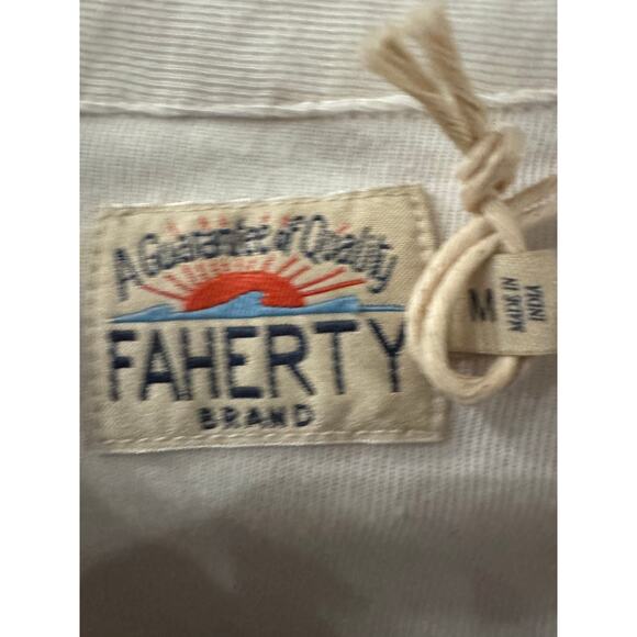 Faherty Sunwashed Polo - Men's Medium - Crisp White (New No Tags) - Picture 4 of 6